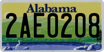 AL license plate 2AE0208