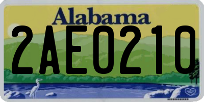 AL license plate 2AE0210