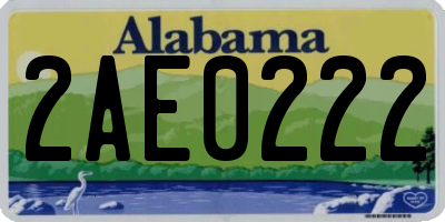 AL license plate 2AE0222