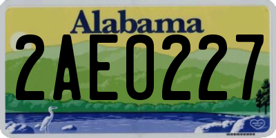 AL license plate 2AE0227