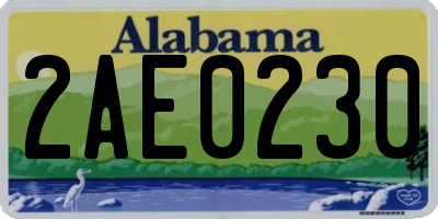 AL license plate 2AE0230