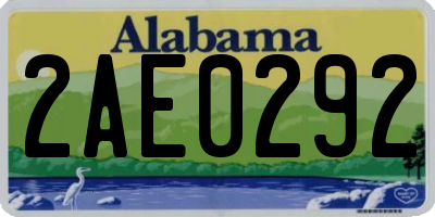 AL license plate 2AE0292