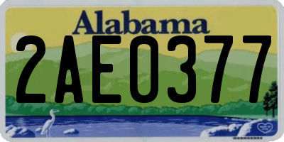 AL license plate 2AE0377