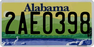 AL license plate 2AE0398