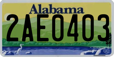 AL license plate 2AE0403