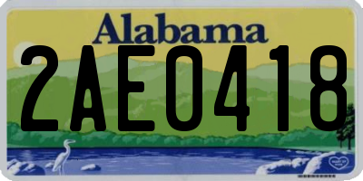AL license plate 2AE0418