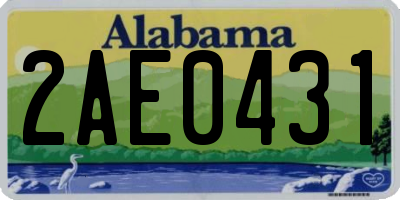 AL license plate 2AE0431