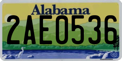 AL license plate 2AE0536