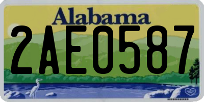 AL license plate 2AE0587