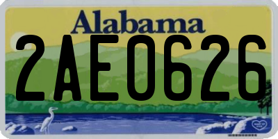 AL license plate 2AE0626