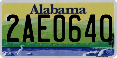 AL license plate 2AE0640