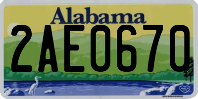 AL license plate 2AE0670