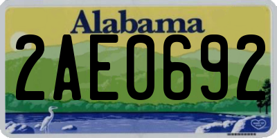 AL license plate 2AE0692