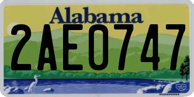 AL license plate 2AE0747
