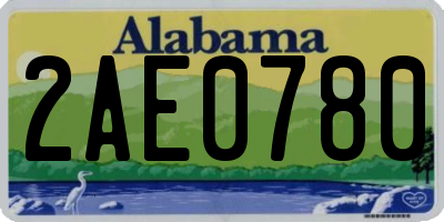 AL license plate 2AE0780