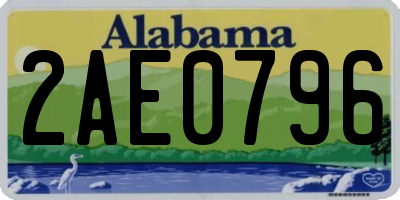 AL license plate 2AE0796
