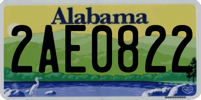 AL license plate 2AE0822
