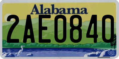 AL license plate 2AE0840