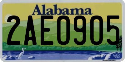 AL license plate 2AE0905