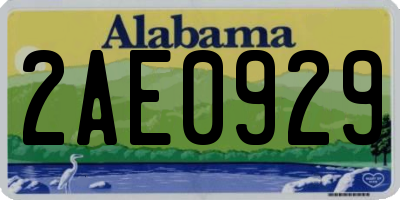 AL license plate 2AE0929