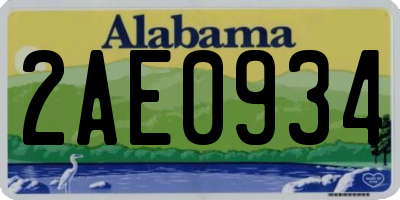 AL license plate 2AE0934
