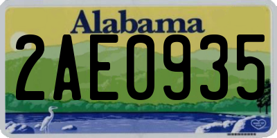 AL license plate 2AE0935