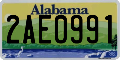 AL license plate 2AE0991