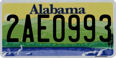 AL license plate 2AE0993