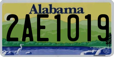 AL license plate 2AE1019