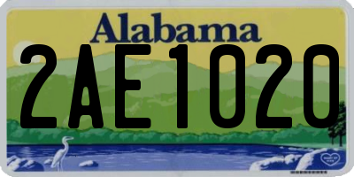 AL license plate 2AE1020