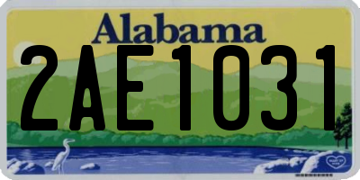 AL license plate 2AE1031