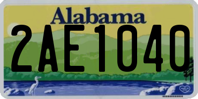 AL license plate 2AE1040
