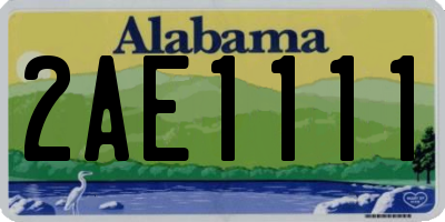 AL license plate 2AE1111