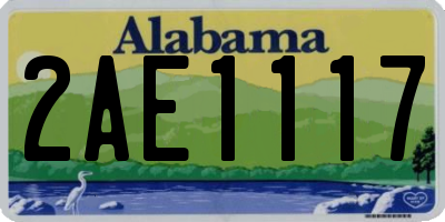 AL license plate 2AE1117