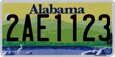AL license plate 2AE1123