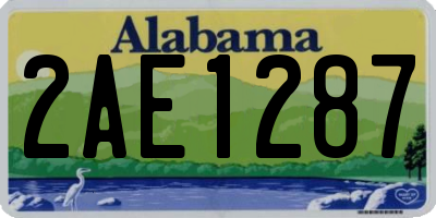 AL license plate 2AE1287