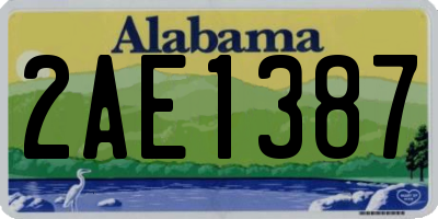 AL license plate 2AE1387