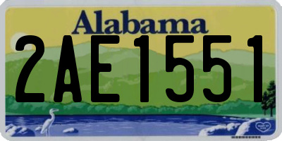 AL license plate 2AE1551