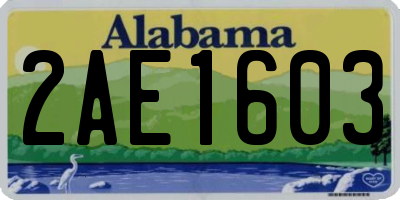 AL license plate 2AE1603