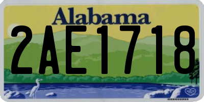 AL license plate 2AE1718