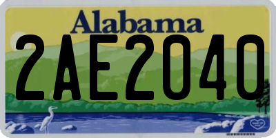 AL license plate 2AE2040
