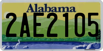 AL license plate 2AE2105