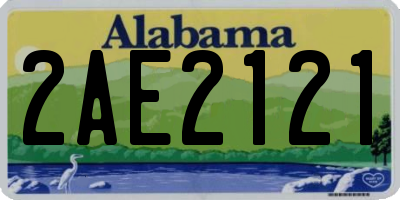 AL license plate 2AE2121
