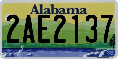 AL license plate 2AE2137