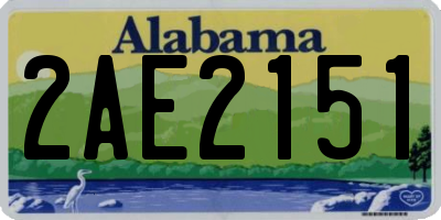 AL license plate 2AE2151
