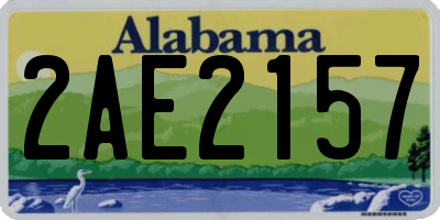 AL license plate 2AE2157