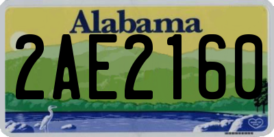 AL license plate 2AE2160