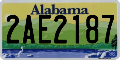 AL license plate 2AE2187