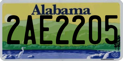 AL license plate 2AE2205