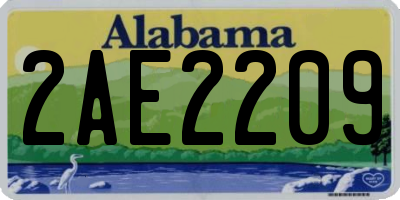 AL license plate 2AE2209